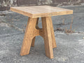 Davos Inspired White Oak Square End Table - Salvaged Natural Finish
