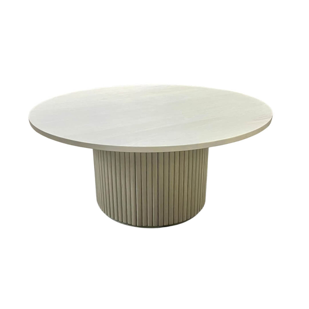 Free shipping - Lulu and Georgia Inspired Fluted Round Dining Table - solid wood