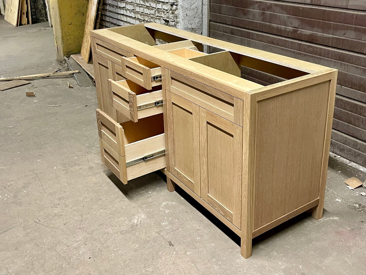 Free shipping - custom solid white oak vanity