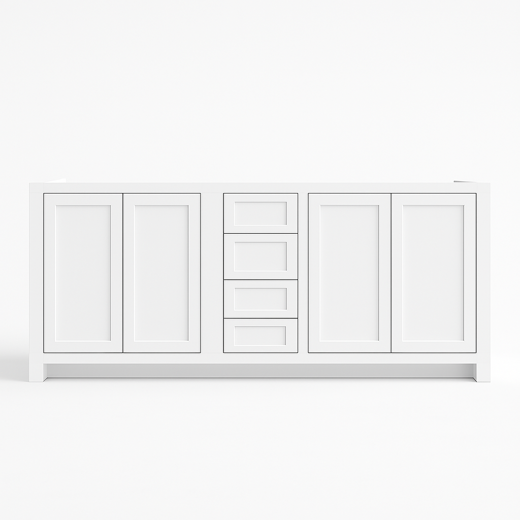 Free shipping - custom solid white oak vanity - walnut stain