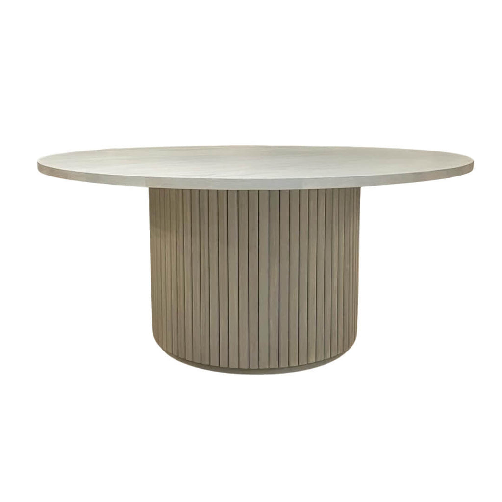 Free shipping - Lulu and Georgia Inspired Fluted Round Dining Table - solid wood