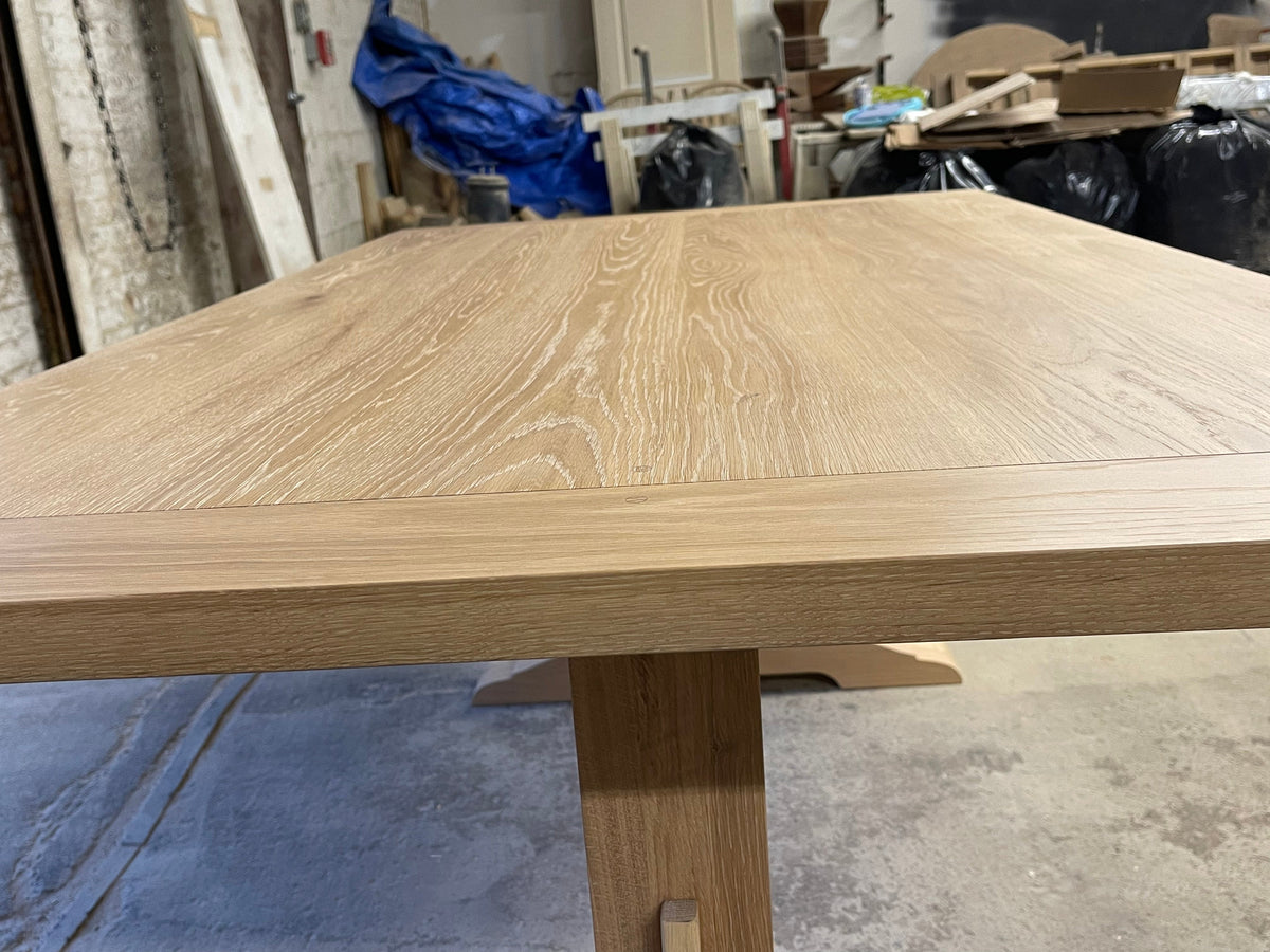 FREE SHIPPING - Jenni Kayne Inspired Trestle Dining Table - solid white oak