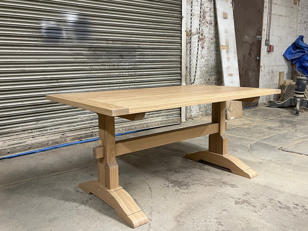 FREE SHIPPING - Jenni Kayne Inspired Trestle Dining Table - solid white oak