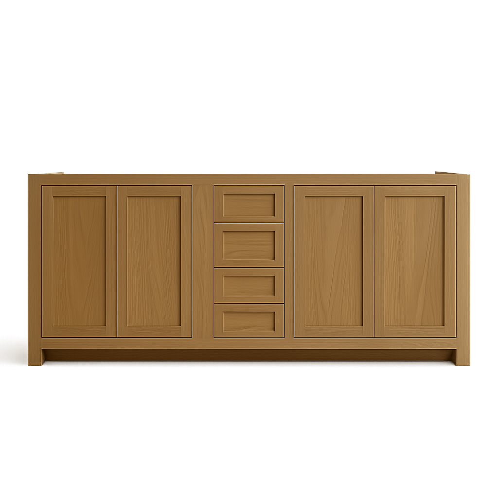 Free shipping - custom solid white oak vanity - walnut stain