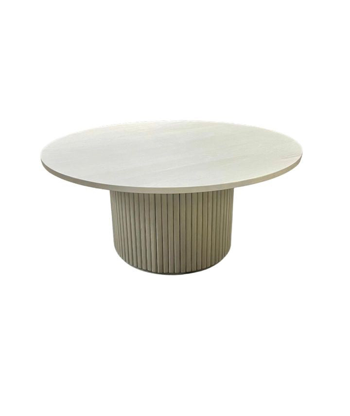 Free shipping - Lulu and Georgia Inspired Fluted Round Dining Table - solid wood