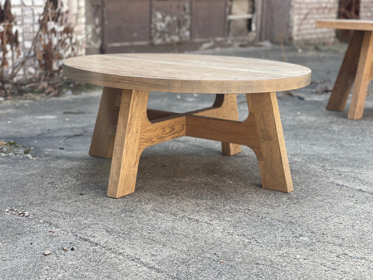 Davos Inspired White Oak Coffee Table - Salvaged Natural Finish