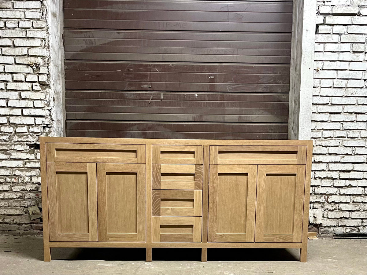 Free shipping - custom solid white oak vanity