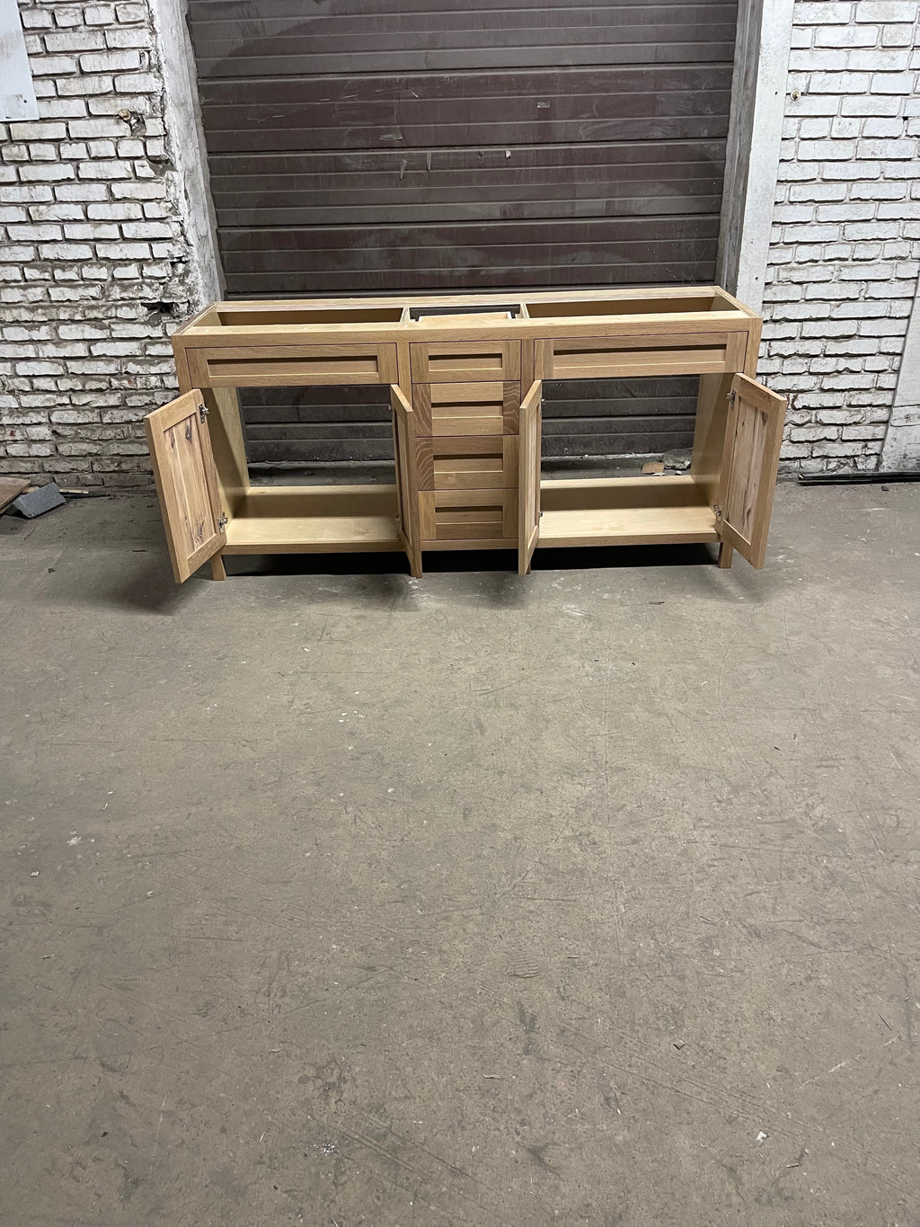 Free shipping - custom solid white oak vanity