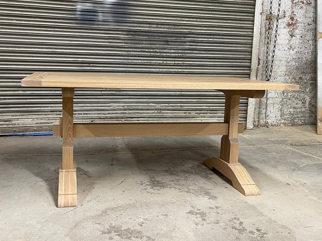 FREE SHIPPING - Jenni Kayne Inspired Trestle Dining Table - solid white oak