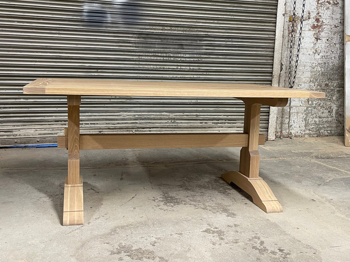 FREE SHIPPING - Jenni Kayne Inspired Trestle Dining Table - solid white oak