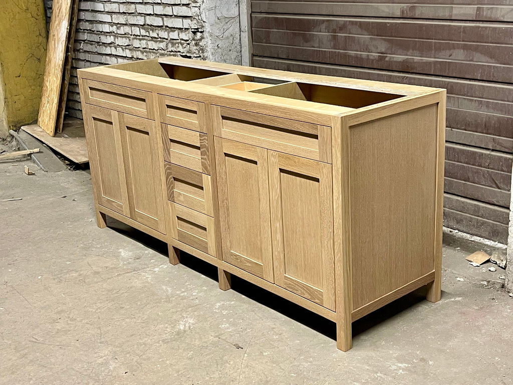 Free shipping - custom solid white oak vanity