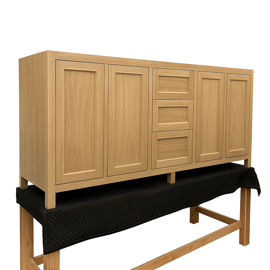 Free shipping - custom solid white oak vanity - walnut stain