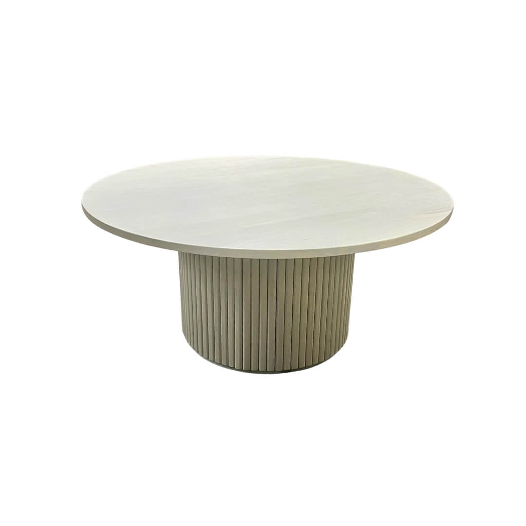Free shipping - Lulu and Georgia Inspired Fluted Round Dining Table - solid wood