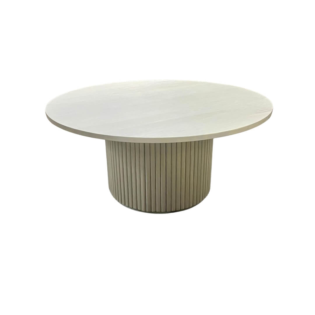 Free shipping - Lulu and Georgia Inspired Fluted Round Dining Table - solid wood