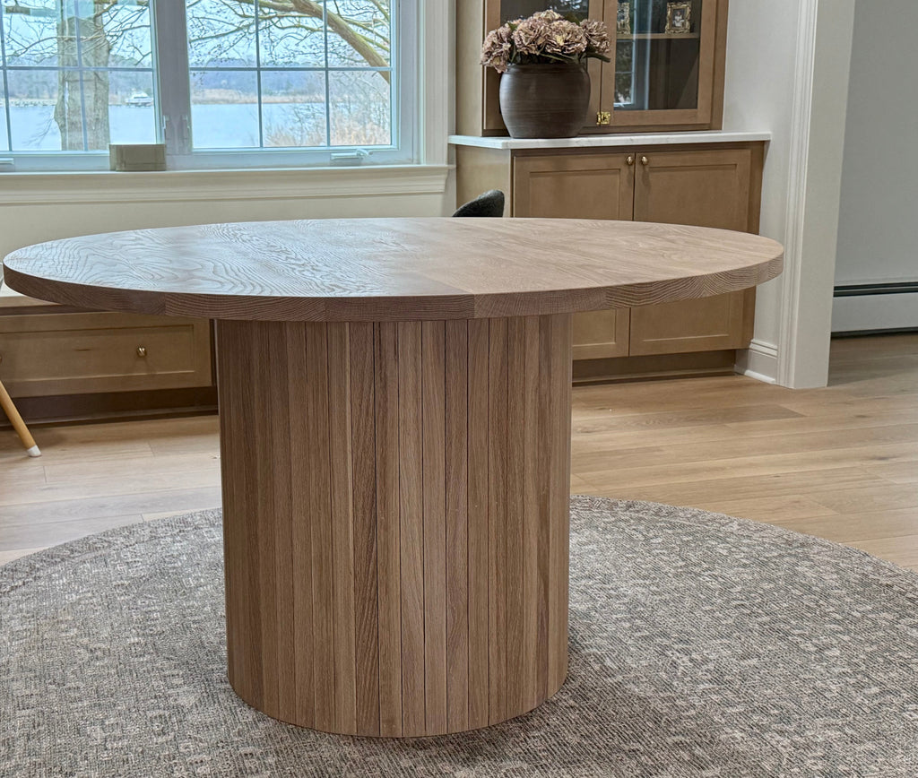 Round white oak dining table - Free shipping - Lulu and Georgia Inspired Fluted Round Dining Table