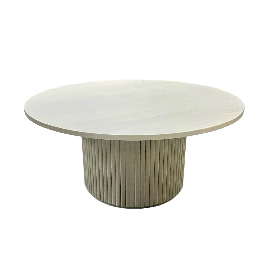 Round white oak dining table - Free shipping - Lulu and Georgia Inspired Fluted Round Dining Table