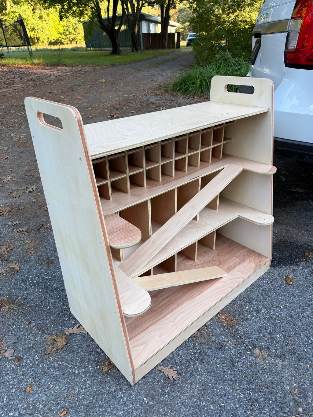 Gray - Wooden Toy Car Garage & Display Organizer | Multi-Level Parking Garage (Copy)