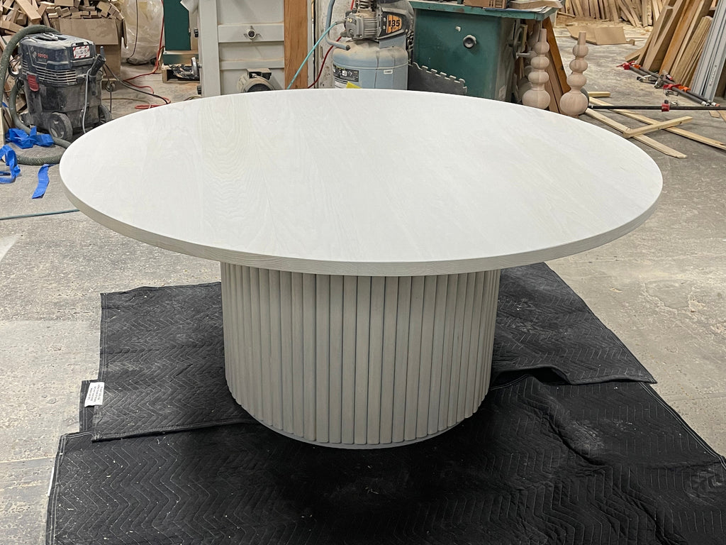 Free shipping - Lulu and Georgia Inspired Fluted Round Dining Table - solid wood
