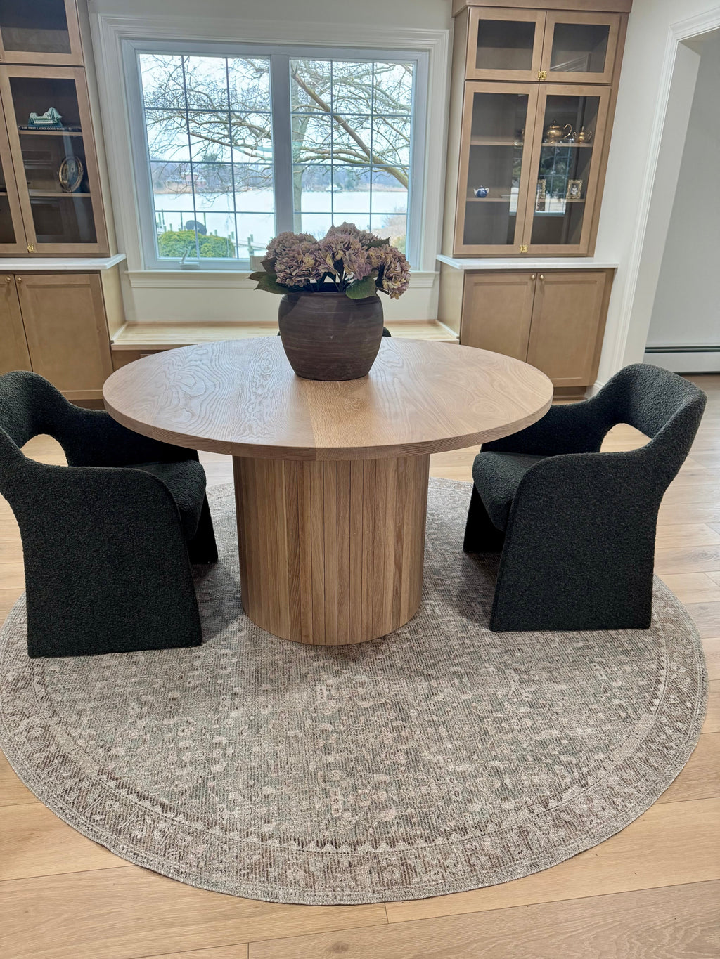 Round white oak dining table - Free shipping - Lulu and Georgia Inspired Fluted Round Dining Table