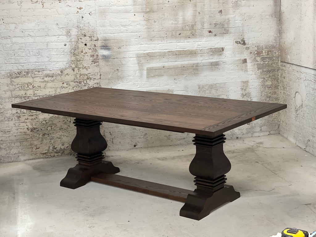 FREE SHIPPING - Restoration Hardware/Arhaus Inspired Double Pedestal Dining Table
