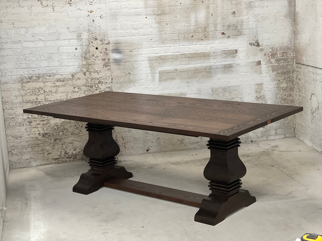 FREE SHIPPING - Restoration Hardware/Arhaus Inspired Double Pedestal Dining Table