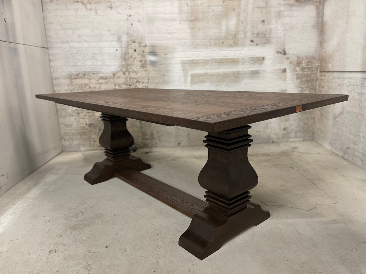 FREE SHIPPING - Restoration Hardware/Arhaus Inspired Double Pedestal Dining Table