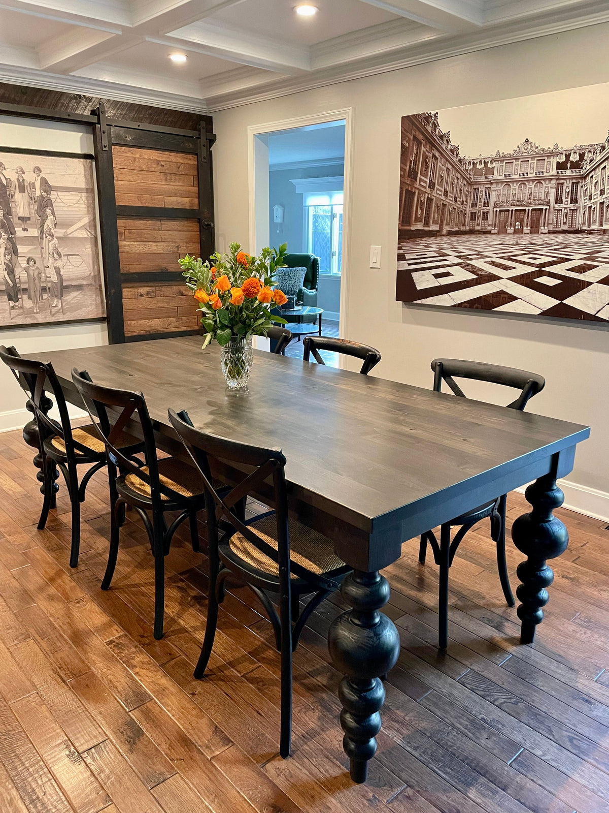 PINE Alice Turned Leg Dining Table - Natural