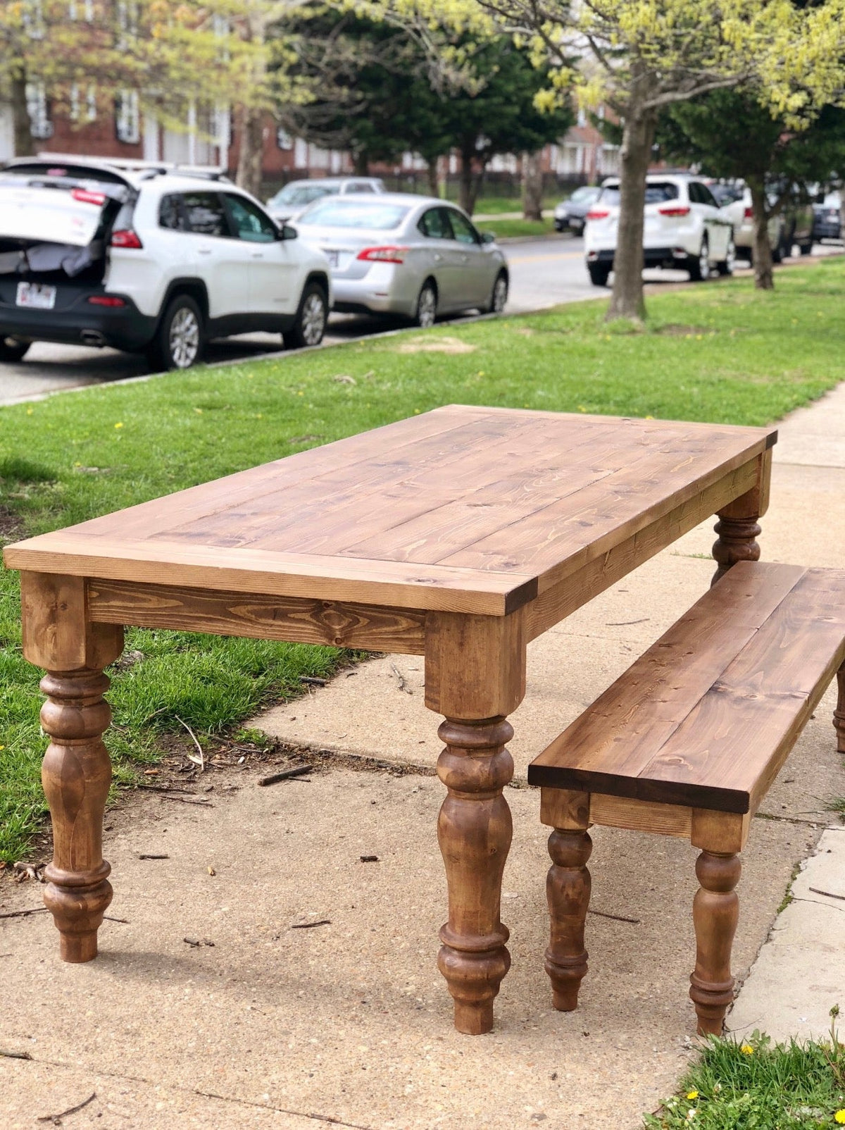 Chunky Turned leg bench